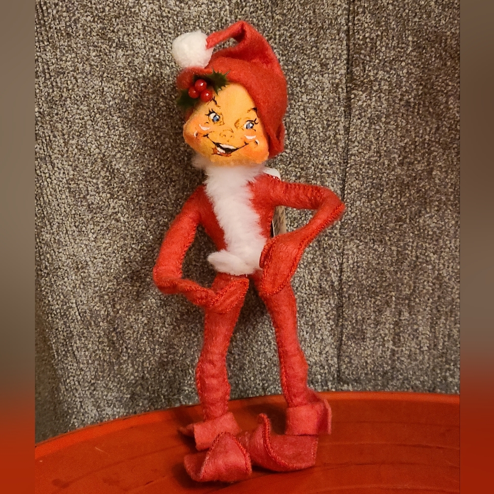 NWT Vintage Annalee 7" Red Elf Mobilitee Doll 1989